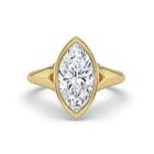 The Gabriella Ring — Marquise Bezel with Split Band Lab-Grown Diamond Engagement Ring in Yellow Gold | The Jewel Concierge