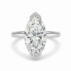 The Celine Ring – Marquise Half Bezel Solitaire in 18K White Gold  – The Jewel Concierge