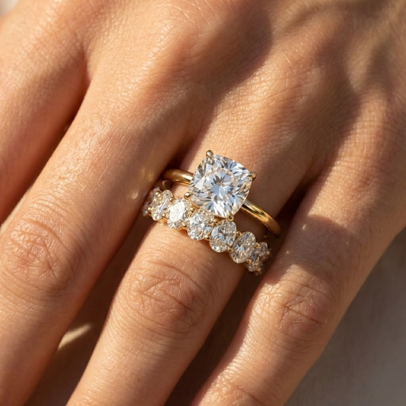 The Nova Ring – Cushion Solitaire in 14K White Gold – The Jewel Concierge
