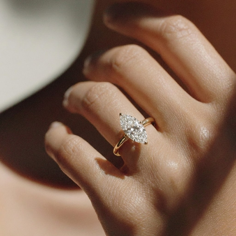 The Nova Ring – Marquise Solitaire in 14K White Gold – The Jewel Concierge