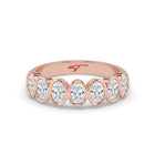The Sara Ring - Oval Bezel Set Half Eternity Band
