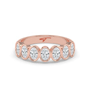 The Sara Ring - Oval Bezel Set Half Eternity Band