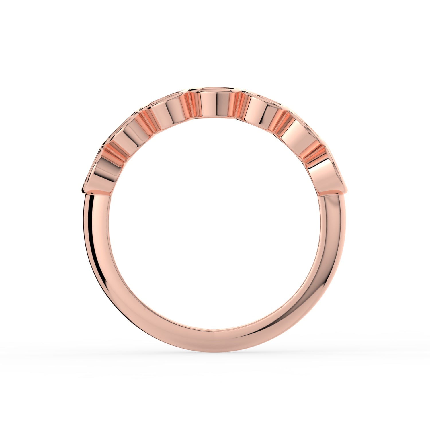 The Sara Ring - Oval Bezel Set Half Eternity Band