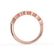 The Sara Ring - Oval Bezel Set Half Eternity Band