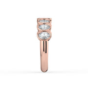 The Sara Ring - Oval Bezel Set Half Eternity Band