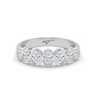 The Sara Ring - Oval Bezel Set Half Eternity Band