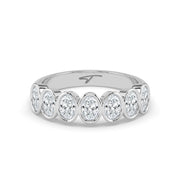 The Sara Ring - Oval Bezel Set Half Eternity Band