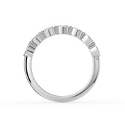 The Sara Ring - Oval Bezel Set Half Eternity Band