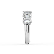 The Sara Ring - Oval Bezel Set Half Eternity Band