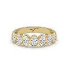 The Sara Ring - Oval Bezel Set Half Eternity Band