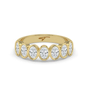 The Sara Ring - Oval Bezel Set Half Eternity Band