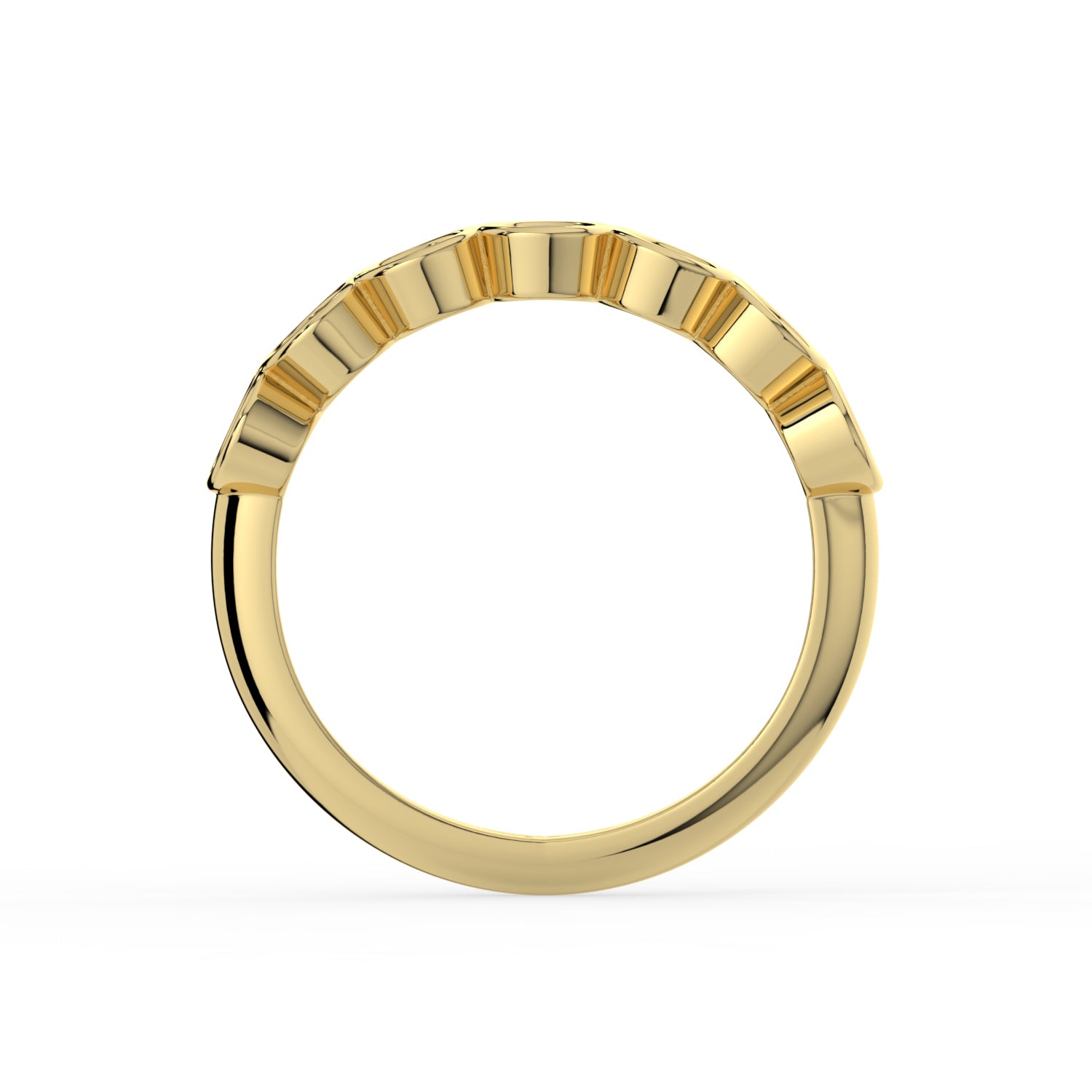 The Sara Ring - Oval Bezel Set Half Eternity Band