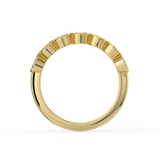 The Sara Ring - Oval Bezel Set Half Eternity Band