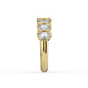 The Sara Ring - Oval Bezel Set Half Eternity Band