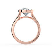 The Gabriella Ring — Oval Bezel with Split Band Lab-Grown Diamond Engagement Ring in Rose Gold | The Jewel Concierge