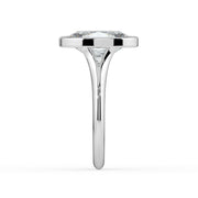 The Gabriella Ring — Oval Bezel with Split Band Lab-Grown Diamond Engagement Ring in White Gold | The Jewel Concierge