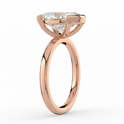The Celine Ring — Oval Half Bezel Solitaire Lab-Grown Diamond Engagement Ring in Rose Gold | The Jewel Concierge