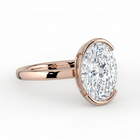 The Celine Ring – Oval Half Bezel Solitaire in 18K Rose Gold – The Jewel Concierge