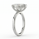 The Celine Ring – Oval Half Bezel Solitaire in 18K White Gold – The Jewel Concierge