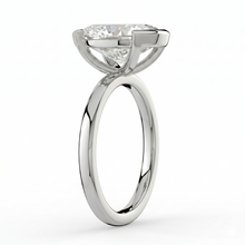 The Celine Ring – Oval Half Bezel Solitaire in 18K White Gold – The Jewel Concierge