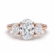 The Charlotte Ring - Oval trilogy with a rose gold band | The Jewel Concierge