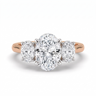 The Charlotte Ring - Oval trilogy in a two-tone rose gold & white gold setting | The Jewel Concierge