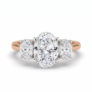 The Charlotte Ring - Oval trilogy in a two-tone rose gold & white gold setting | The Jewel Concierge