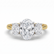 The Charlotte Ring - Oval trilogy in a two-tone yellow gold & white gold setting | The Jewel Concierge