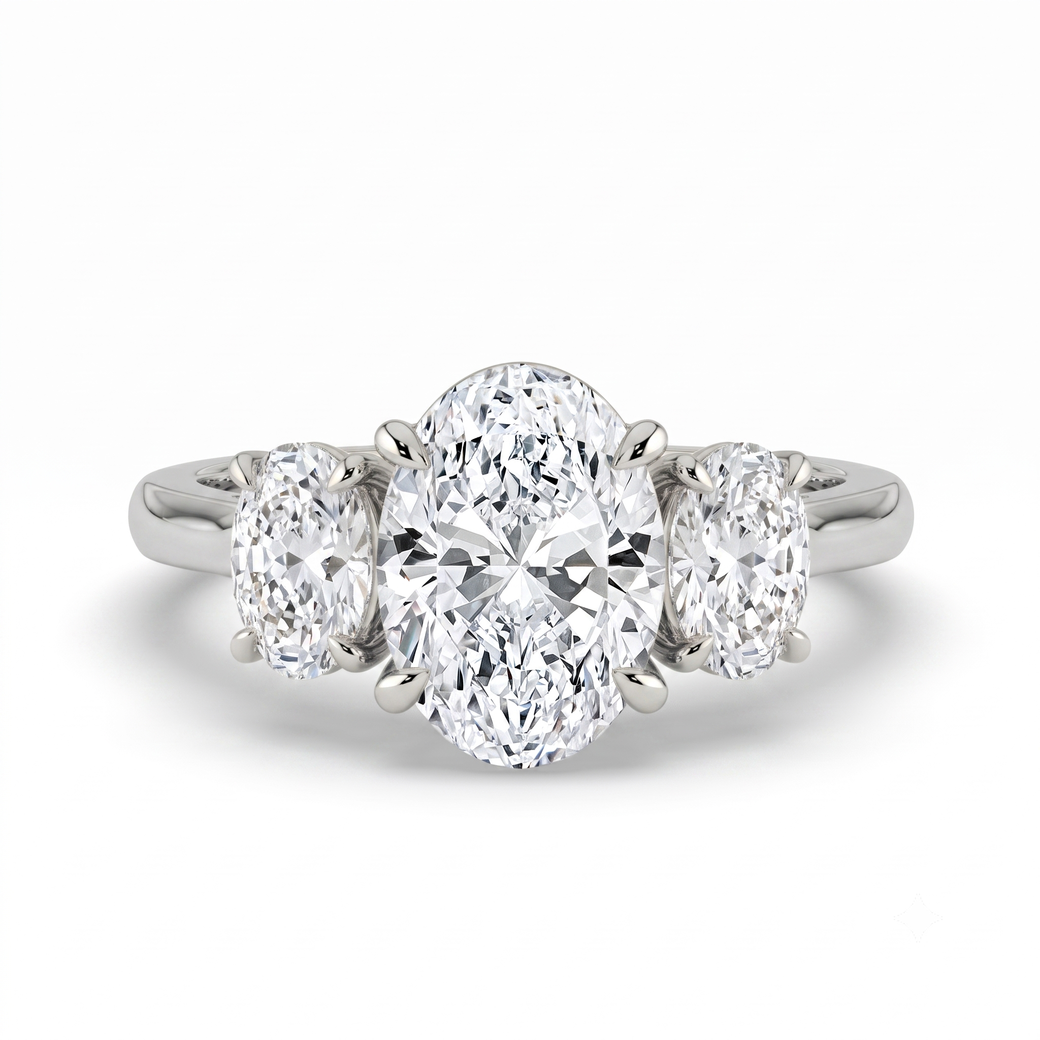The Charlotte Ring - Oval trilogy with a white gold band | The Jewel Concierge