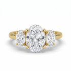 The Charlotte Ring - Oval trilogy with a yellow gold band | The Jewel Concierge