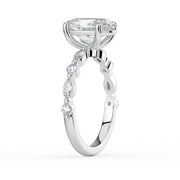 The Vega Ring — Oval with Marquise & Round Accents Lab-Grown Diamond Engagement Ring in White Gold | The Jewel Concierge
