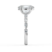 The Vega Ring — Oval with Marquise & Round Accents Lab-Grown Diamond Engagement Ring in White Gold | The Jewel Concierge