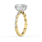 The Vega Ring — Oval with Marquise & Round Accents Lab-Grown Diamond Engagement Ring in Two-Tone Yellow and White Gold | The Jewel Concierge