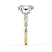 The Vega Ring — Oval with Marquise & Round Accents Lab-Grown Diamond Engagement Ring in Two-Tone Yellow and White Gold | The Jewel Concierge