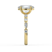The Vega Ring — Oval with Marquise & Round Accents Lab-Grown Diamond Engagement Ring in Yellow Gold | The Jewel Concierge