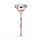 The Vega Ring — Oval with Marquise & Round Accents Lab-Grown Diamond Engagement Ring in Rose Gold | The Jewel Concierge