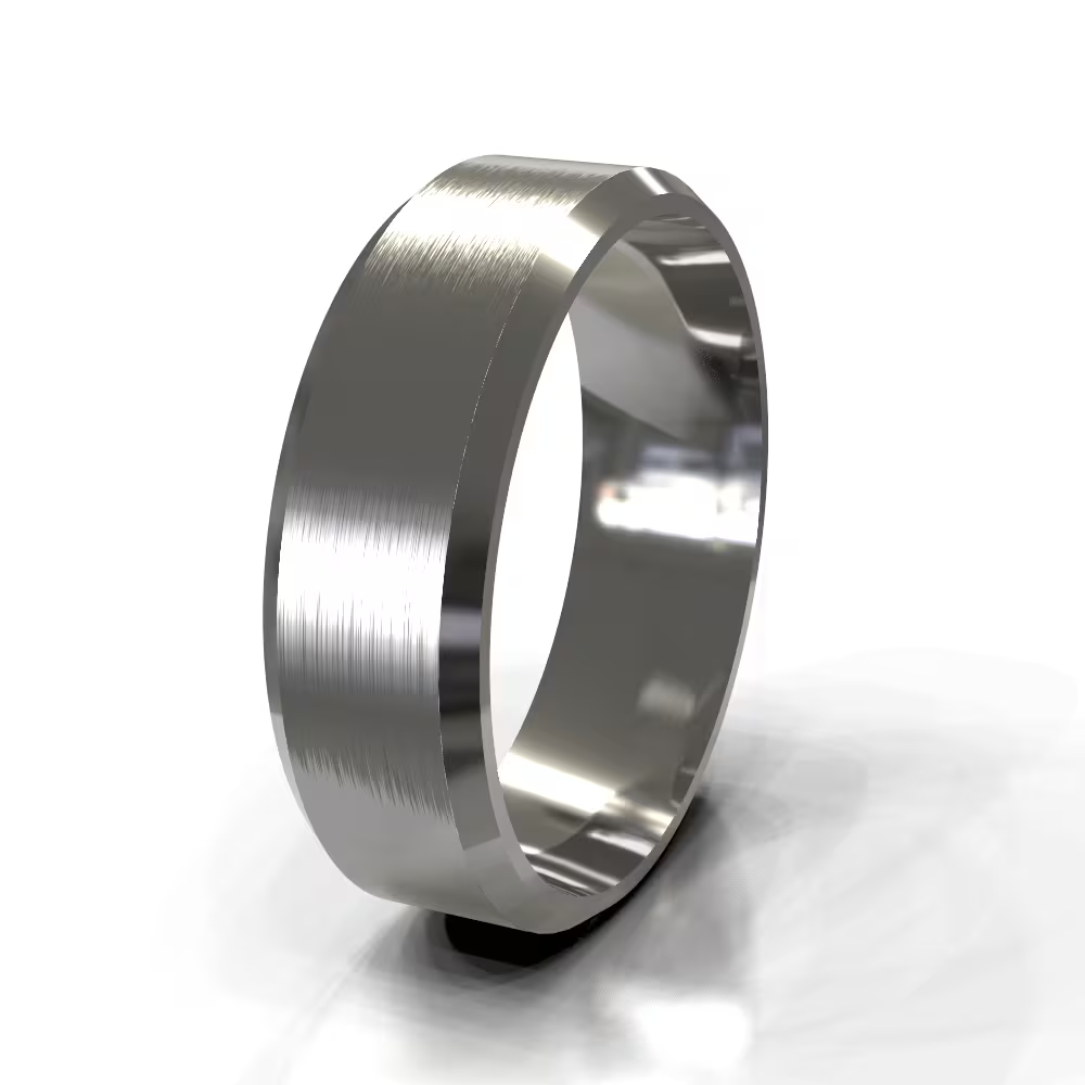 Brushed Classic Flat Bevel Men's Wedding Band
