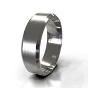 The Oliver Ring — Brushed Flat Bevelled Edge Men's Wedding Band | The Jewel Concierge