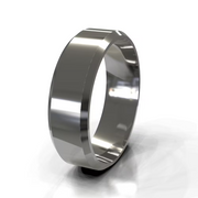 The Oliver Ring — Polished Flat Bevelled Edge Men's Wedding Band in Platinum | The Jewel Concierge