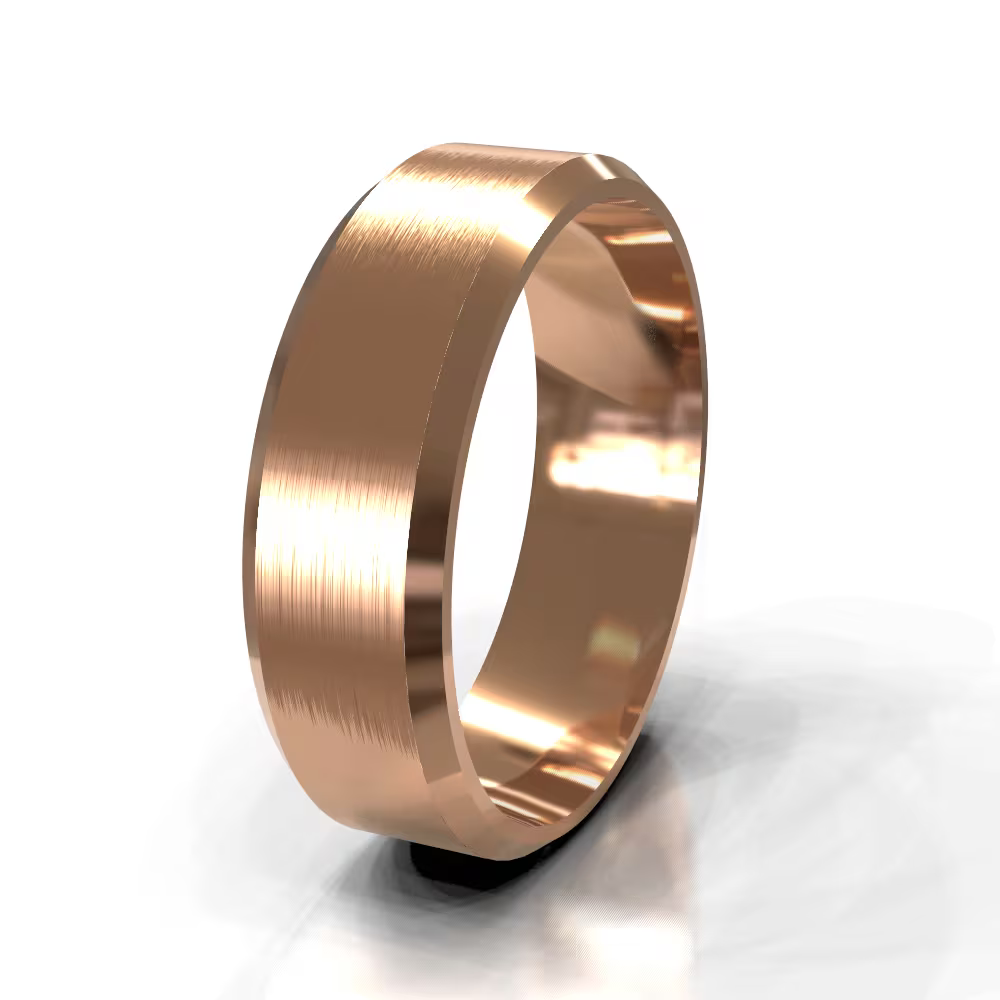 Brushed Classic Flat Bevel Men's Wedding Band