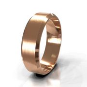 The Oliver Ring — Brushed Flat Bevelled Edge Men's Wedding Band in Rose Gold | The Jewel Concierge