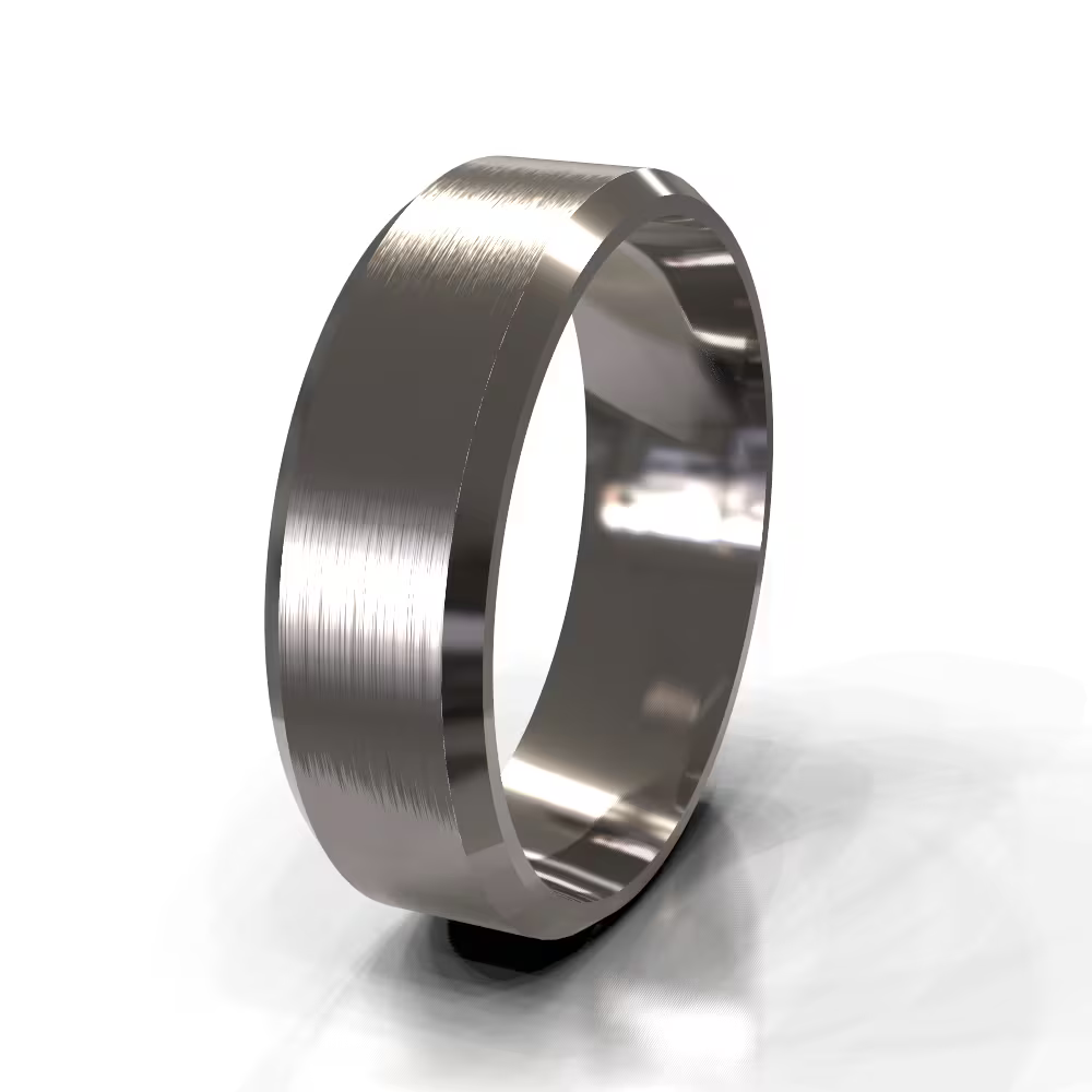 Brushed Classic Flat Bevel Men's Wedding Band