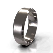 The Oliver Ring — Brushed Flat Bevelled Edge Men's Wedding Band | The Jewel Concierge