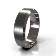 The Oliver Ring — Brushed Flat Bevelled Edge Men's Wedding Band | The Jewel Concierge