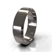 The Oliver Ring — Polished Flat Bevelled Edge Men's Wedding Band | The Jewel Concierge