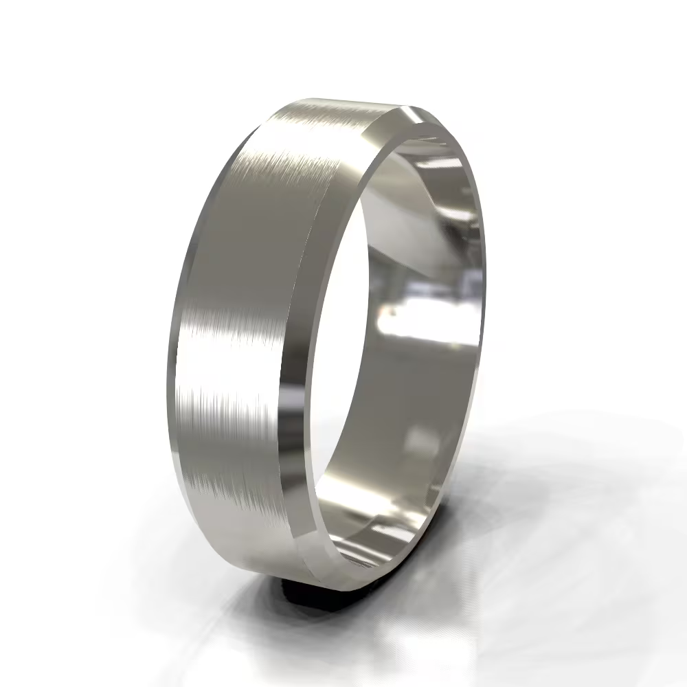 Brushed Classic Flat Bevel Men's Wedding Band