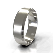 The Oliver Ring — Brushed Flat Bevelled Edge Men's Wedding Band in White Gold | The Jewel Concierge