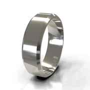 The Oliver Ring — Polished Flat Bevelled Edge Men's Wedding Band in White Gold | The Jewel Concierge