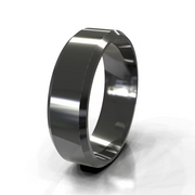 The Oliver Ring — Polished Flat Bevelled Edge Men's Wedding Band | The Jewel Concierge