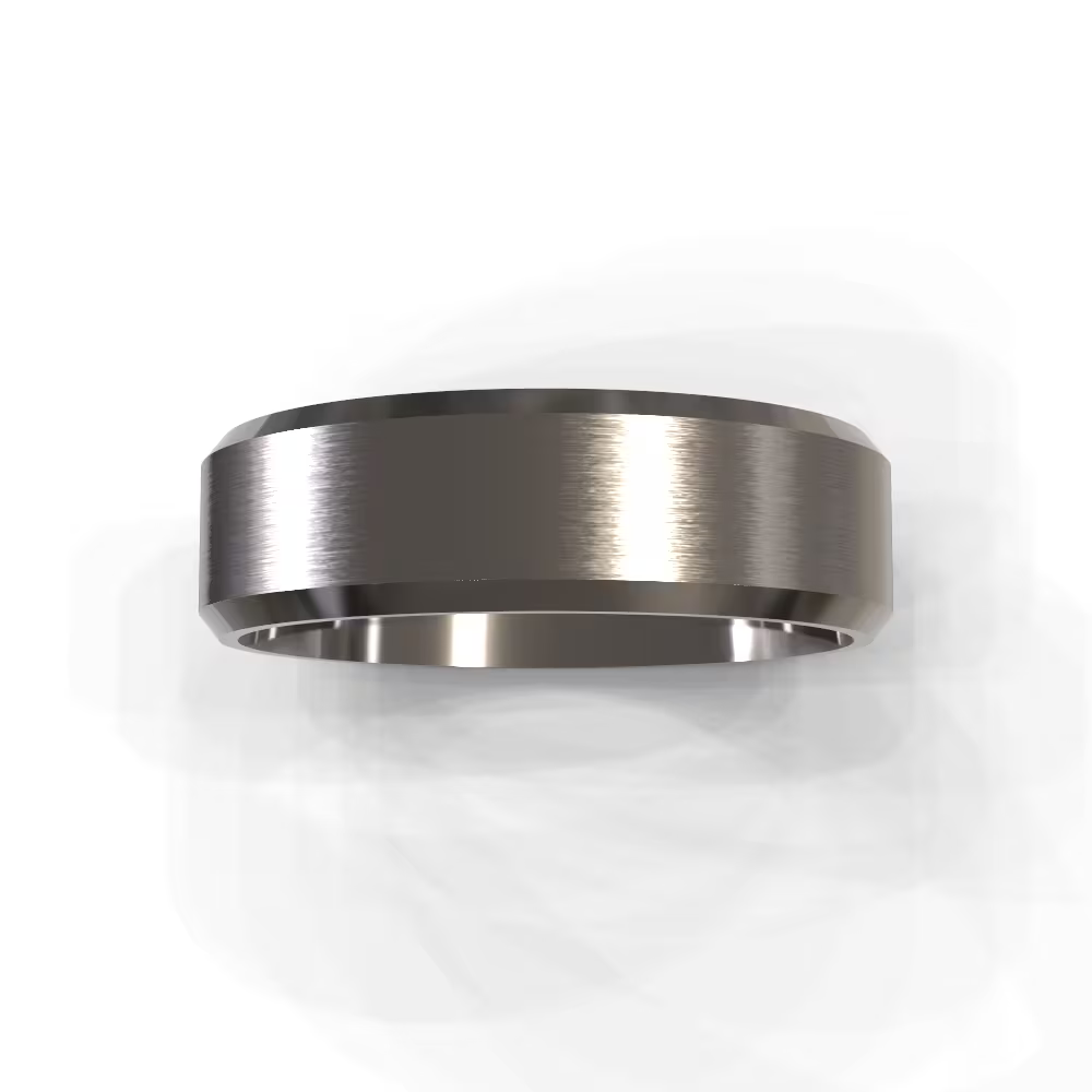 The Oliver Ring — Brushed Flat Bevelled Edge Men's Wedding Band | The Jewel Concierge